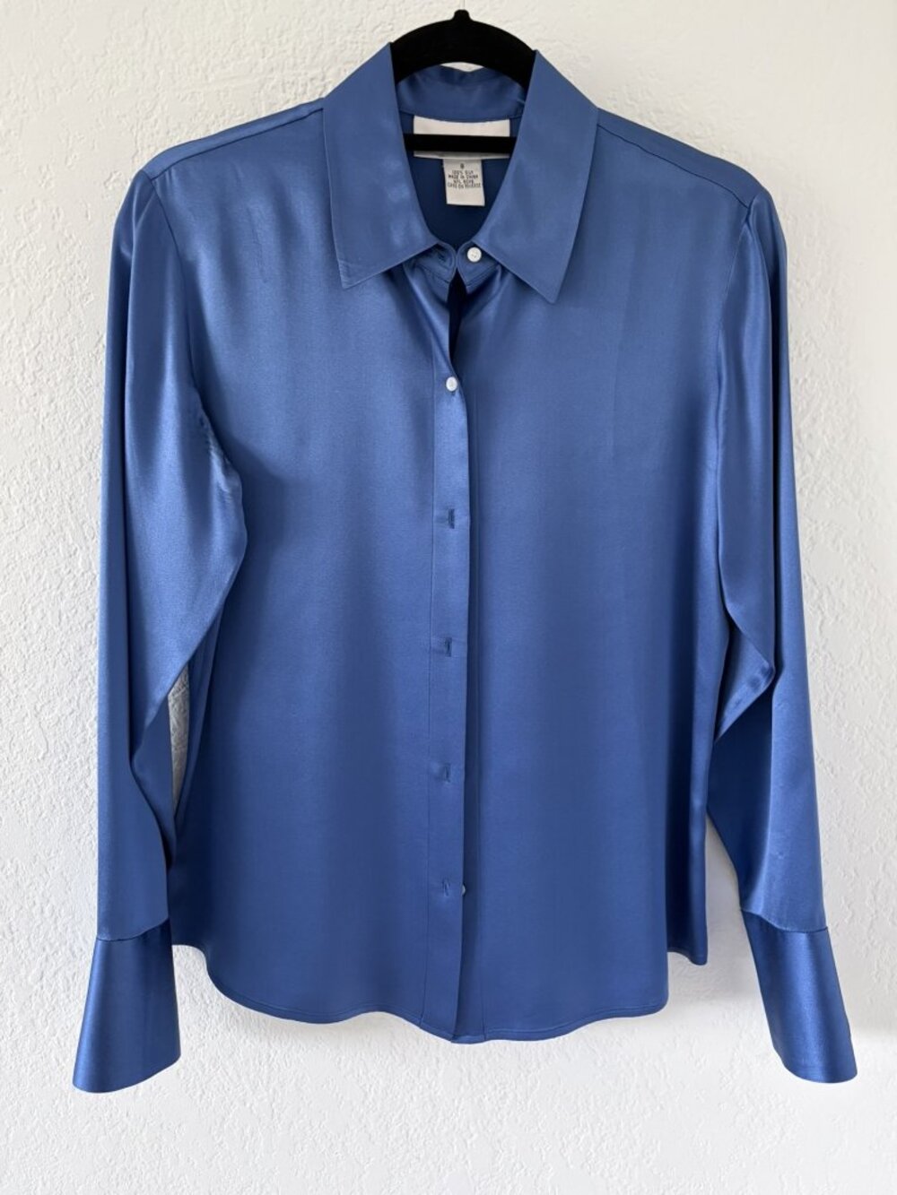 Alfani 100% Royal Blue Silk Blouse